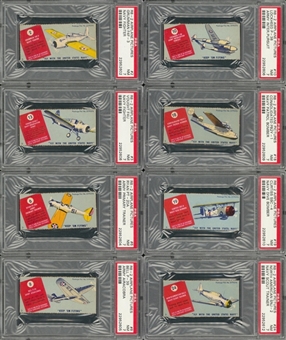 1940s R8-2 Peco "Airplane Pictures" PSA NM 7 Collection (8 Different)